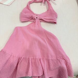 Peixoto Pink girs cut out dress